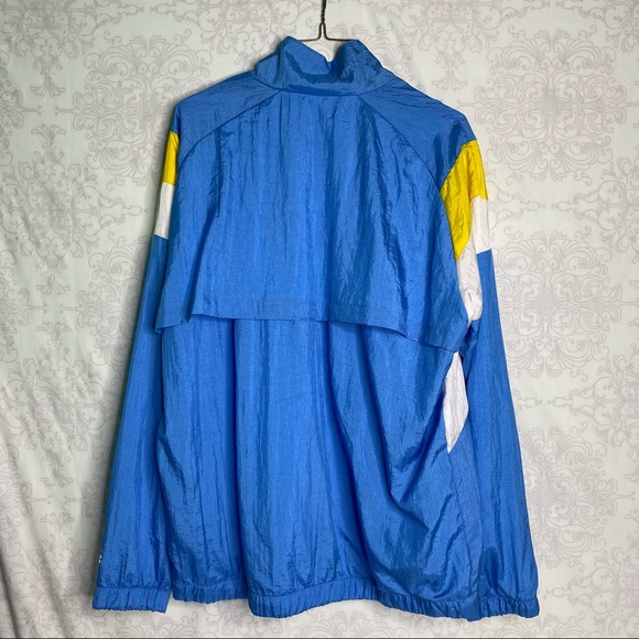 Champion Nylon Full Zip Warm Up Jacket Blue/Sunny Yellow/White size XL - Picture 5 of 16
